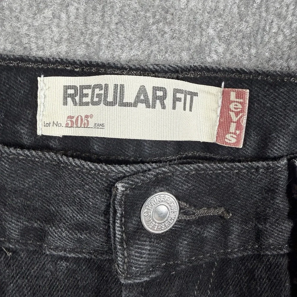 Y2K Levi's 505 Jeans Men's 34x30 Black Denim‎ Straight Leg